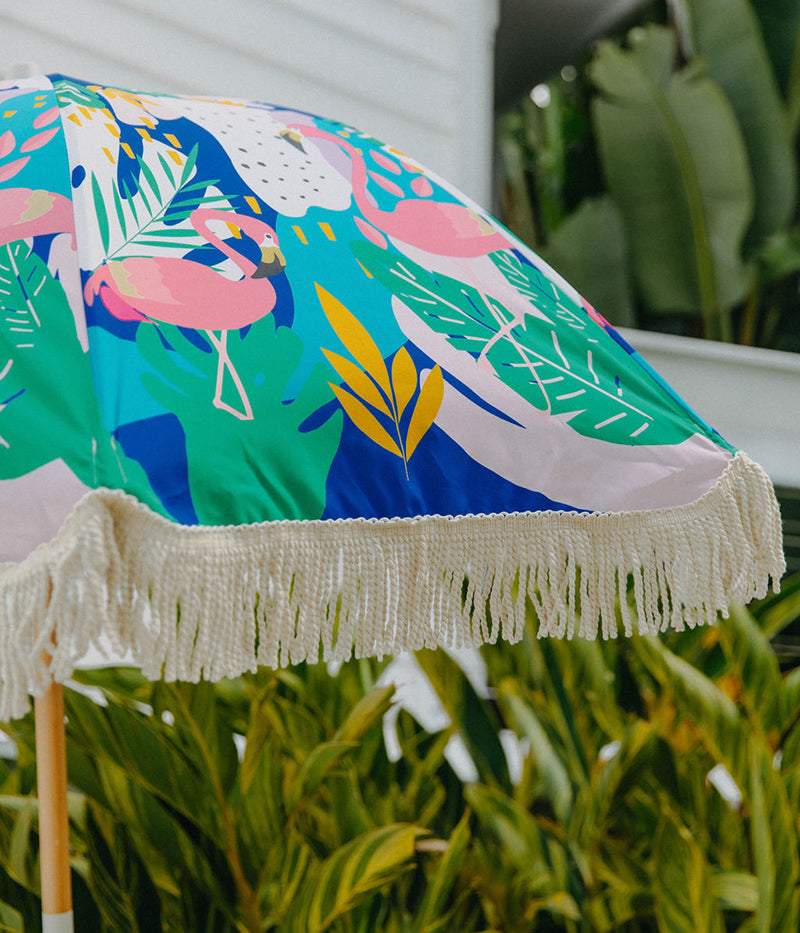flamingo umbrellas bamboo